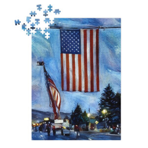 Jigsaw puzzle with tin - July 4th_pastel