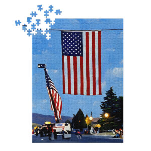 Jigsaw puzzle with tin - July 4th_oil